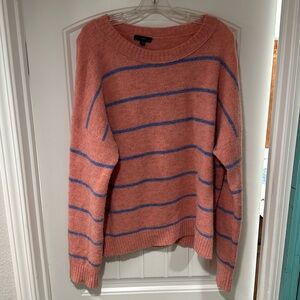 Oversized J. Crew sweater. Size M. Coral and blue